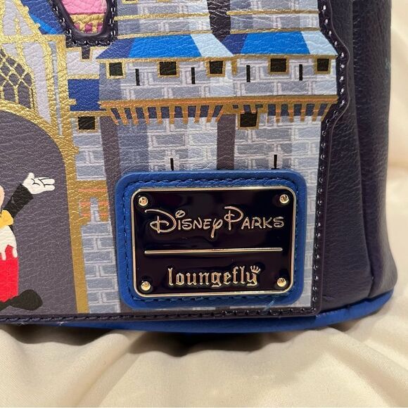 Disney Parks X Loungefly Mickey Mouse Cinderella Castle Fireworks Backpack NWT - Picture 4 of 9
